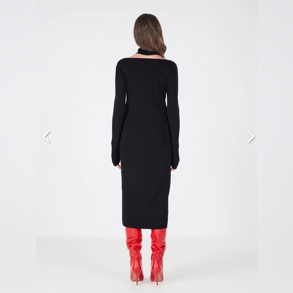 BCBGMAXAZRIA CUTOUT TURTLENECK DRESS, Size M, New with Tags - Picture 2 of 6